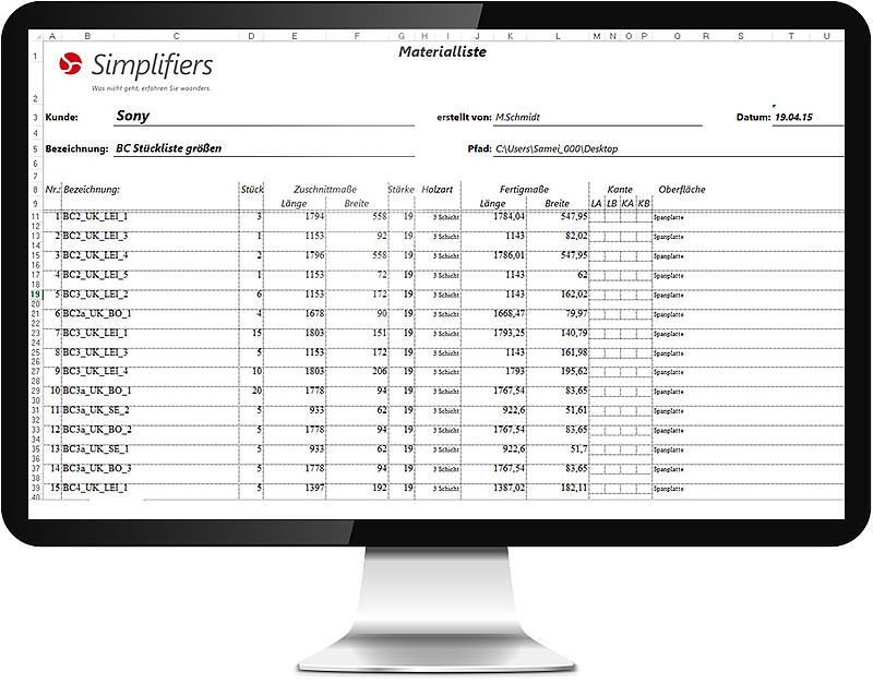 Screenshot: Export-Schnittstelle für Autodesk Inventor